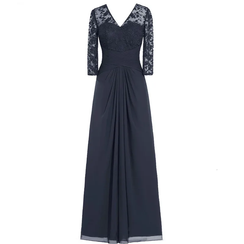 

Evening Dress Applique Lace V Neck Pleat Criss-Cross Mother Of The Bride Short Sleeves Robe De Soiree