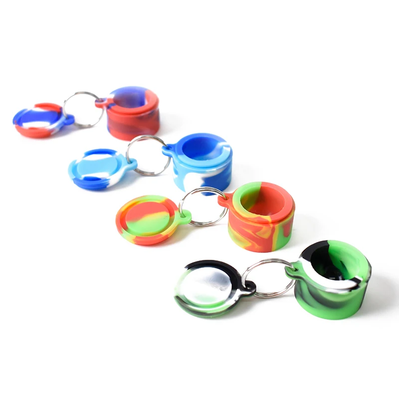

6 ml keychain pocket portable rubber silicone tobacco wax pill case dab jar wax container