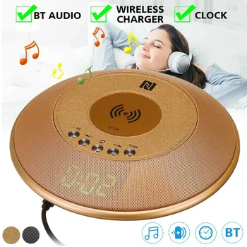 

4 in 1 multifunction bluetooth Speaker / Wireless Fast Charger/ FM Radio / Alarm Clock / USB Charger Port for all iPhone/Samsung
