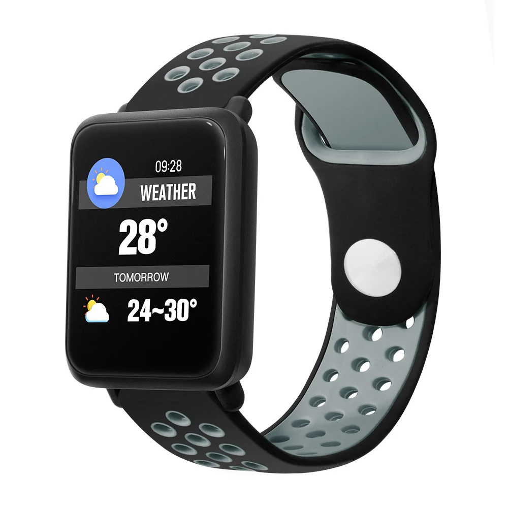 Спортивные Смарт-часы Фитнес браслет шагомер погода крови Давление сна активность трекер M28 Смарт часы с встроенным телефоном Amazfit Bip часы - Цвет: Gray Style 1