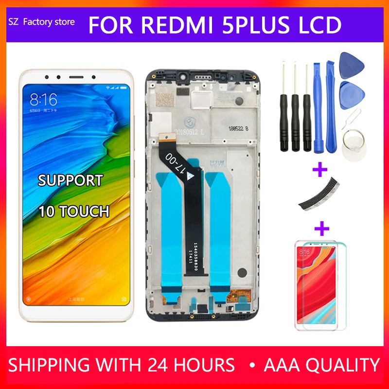 Beste Scherm Vervanging Voor Xiaomi Redmi 5 Plus LCD Display Touch Screen Digitizer Vergadering Voor Redmi Note 5 Global Snapdragon 625