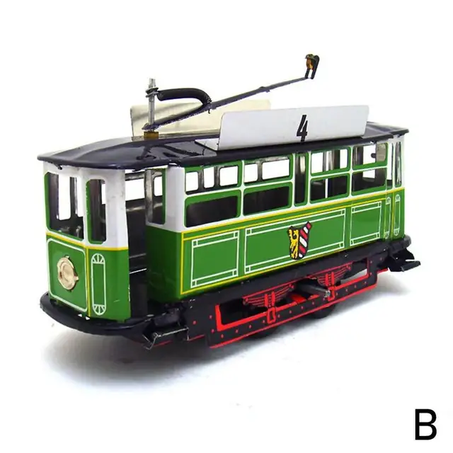 Vintage Clockwork Wind Up Pole Tram Toys Adult Photography Props Children Kids Classic Retro Tin Train Toy Christmas Gift 1pc B