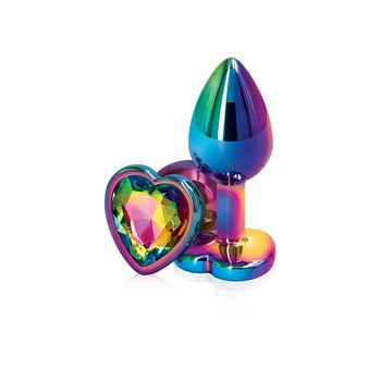Large Giant Metal Anal Beads Rainbow Heart Shape Enema Butt Plug Sex Toy for Men Women BDSM Erotic Accessories 4