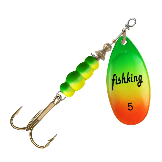 FISH KING Metal Fishing Lure Spinner Baits 3.9g 4.6g 7.4g 10.8g 15g  Rotating Spoon Lures Spinners With Treble Hooks Pike Baits - AliExpress