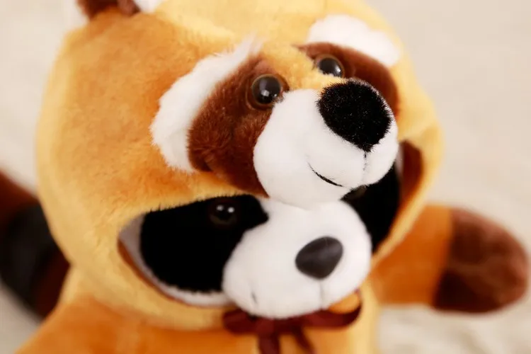 Горячая поворачивающийся енот поворачивающийся панда плюшевая игрушка кукла-обработка настраиваемый логотип рекрут агенты
