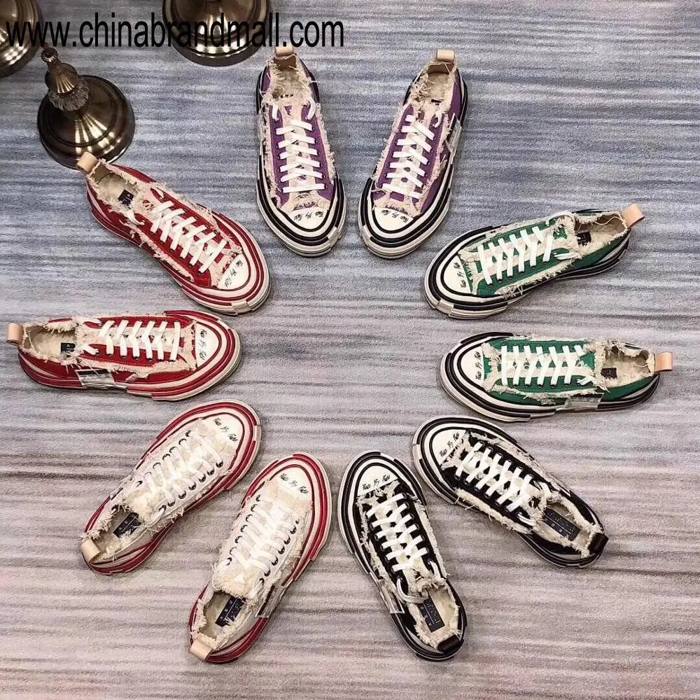 

European station stars with the same couple canvas shoe tide 2019 spring new insnet red super fire single shoe girl