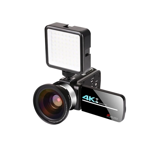 KOMERY 4K 캠코더 브이로그 비디오 카메라, 유튜브 56MP 18X IR 나이트 비전 디지털 카메라, 휴대용 웹캠, 와이파이 기능 10