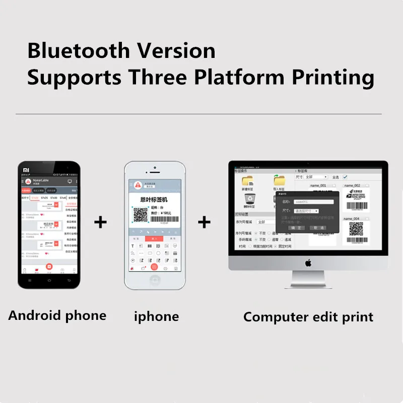 Смартфон мини-принтер с Bluetooth Стикер Этикетка термопринтер qr-код штрих-код одежда ювелирные изделия Цена этикеток Принтер