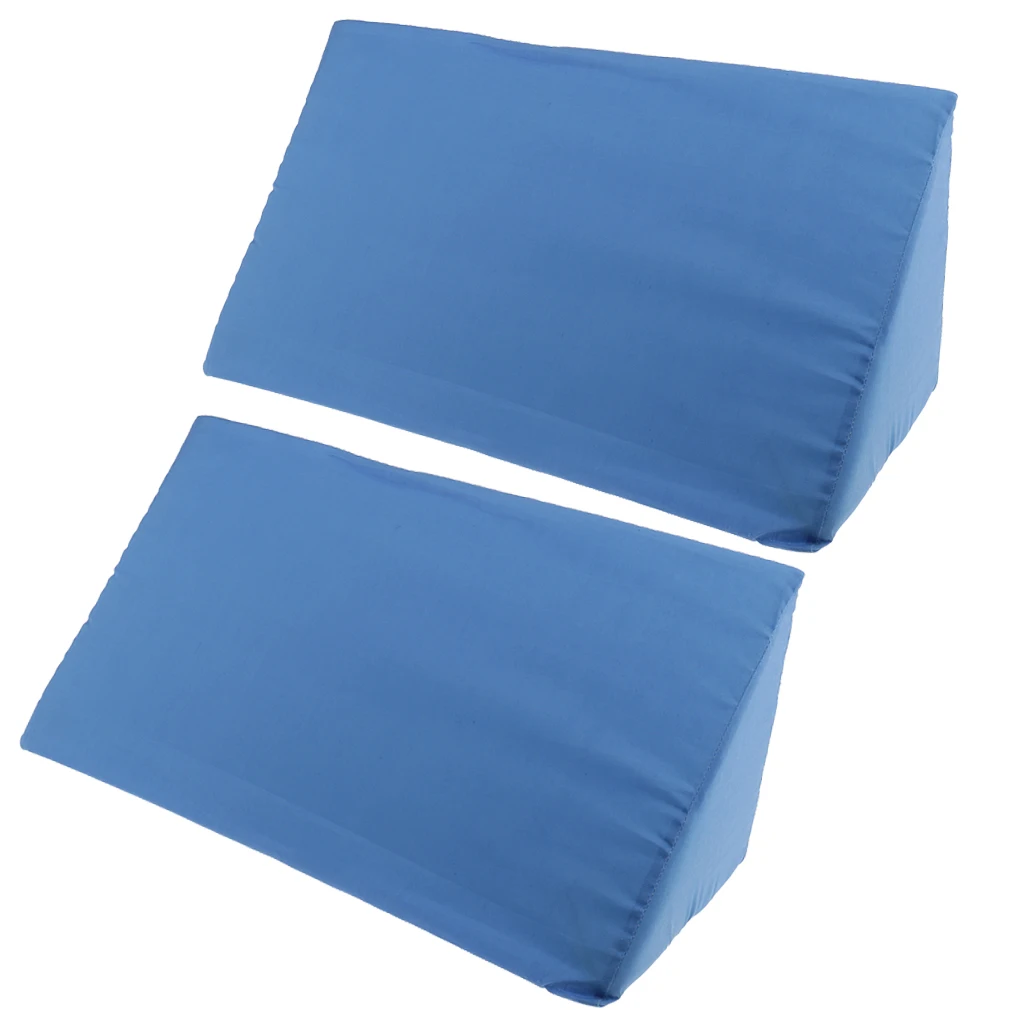 2 Pieces Foam Bed Wedge Pillow Back Leg Elevation Cushion Washable Cover