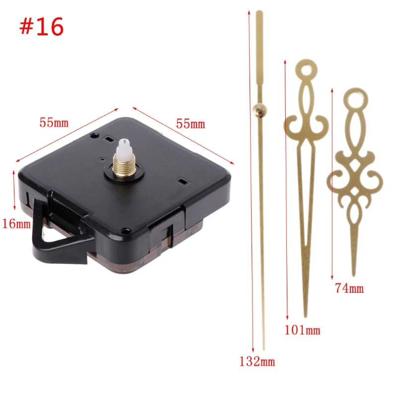 42 Styles Silent Large Wall Clock Quartz Clock Movement Mechanism Hands Wall Repair Tool Parts Silent Kit Set DIY Black Pointer