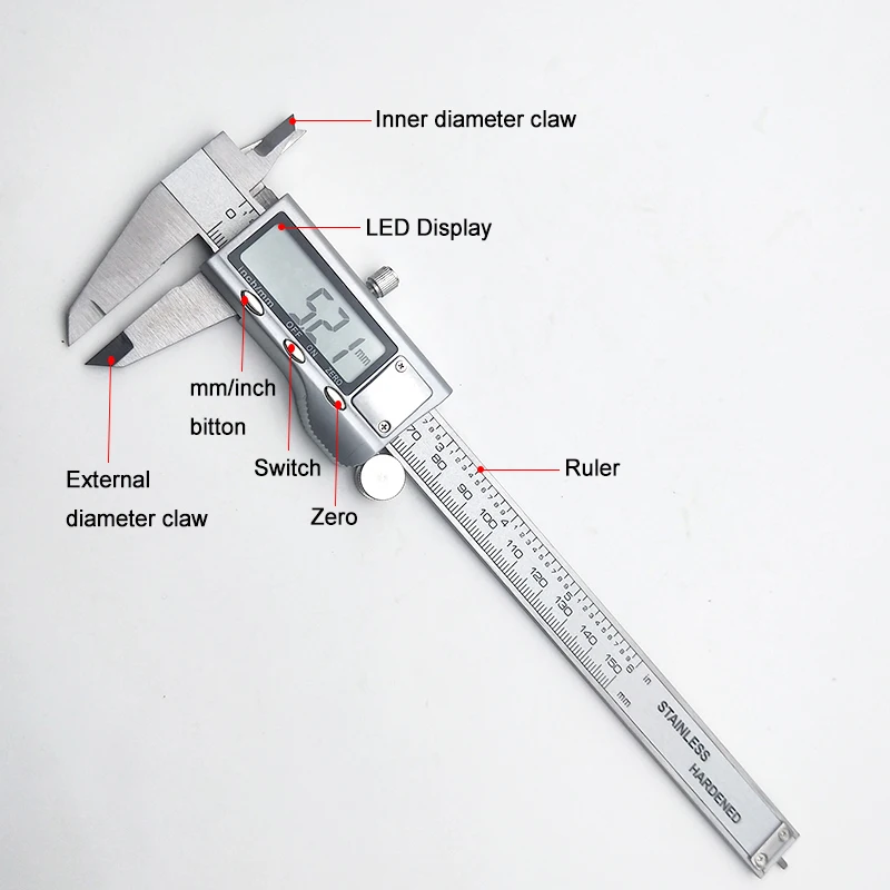 Цифровой штангенциркуль, измерительные инструменты из нержавеющей стали " 150 мм Messschieber paquimetro инструмент Штангенциркули 3d части принтера