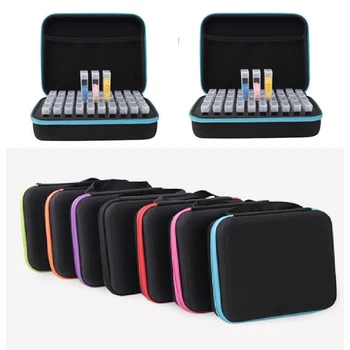 

60 Bottles Diamond Painting Box Tool Container Storage Box Carry Case Holder Hand Bag Zipper Design Shockproof Durable