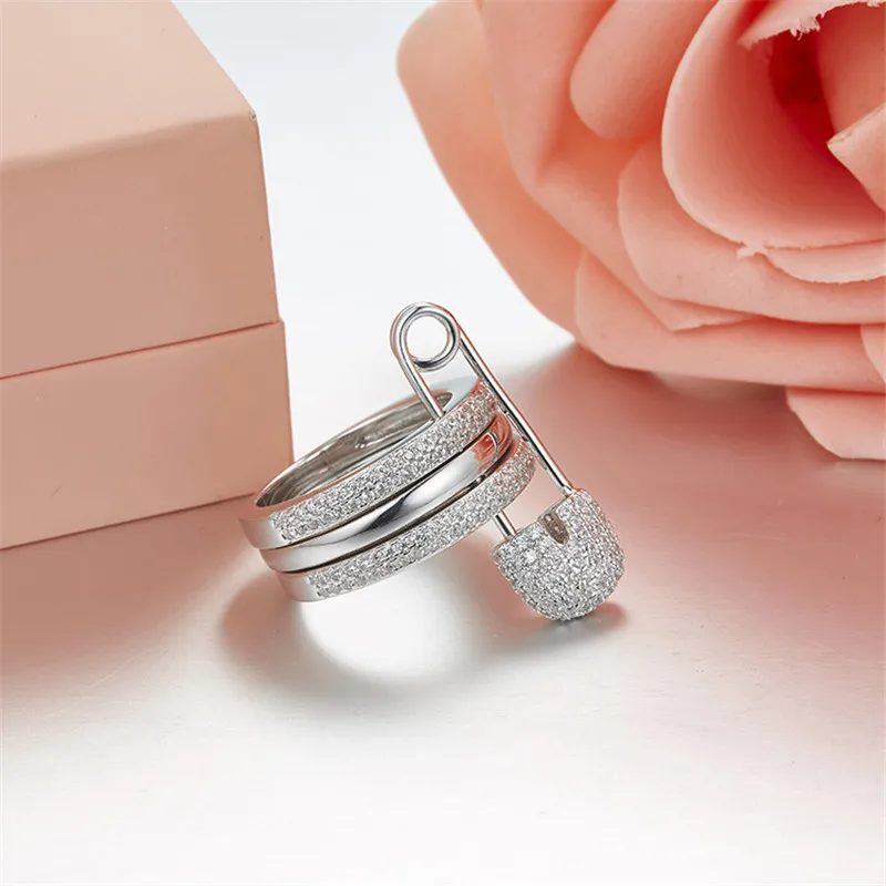 Роскошные Твердые S925 Серебряные женские кольца Monaco бренд розовое золото Pin дизайн свадебные три в одном кольца женское кольцо argent 925