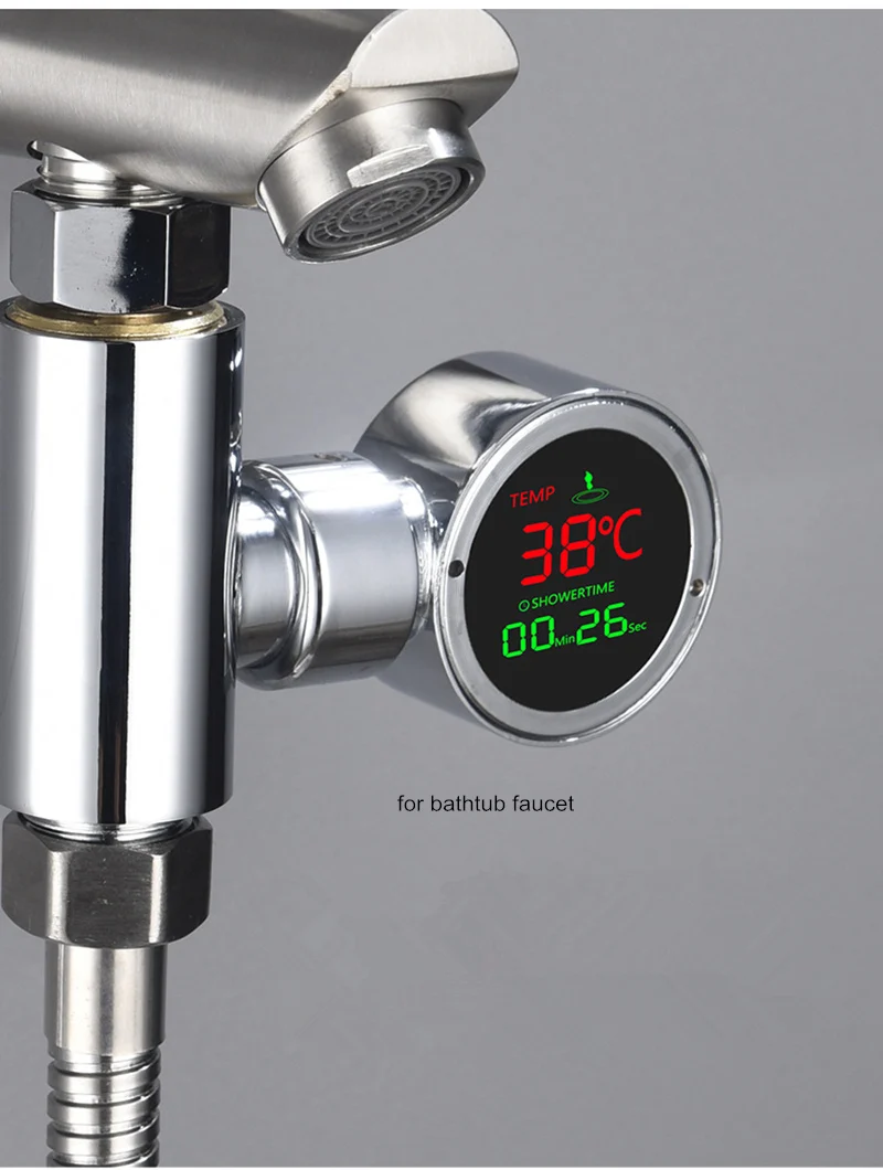 Смеситель для душа светодиодный дисплей температуры воды датчик температуры ванная комната термометр аксессуары