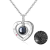 Collier avec pendentif avec Projection je t'aime, en or Rose, pour femmes, cadeau de mariage, cadeau d'amour, saint-valentin, en 100 langues différentes ► Photo 1/6