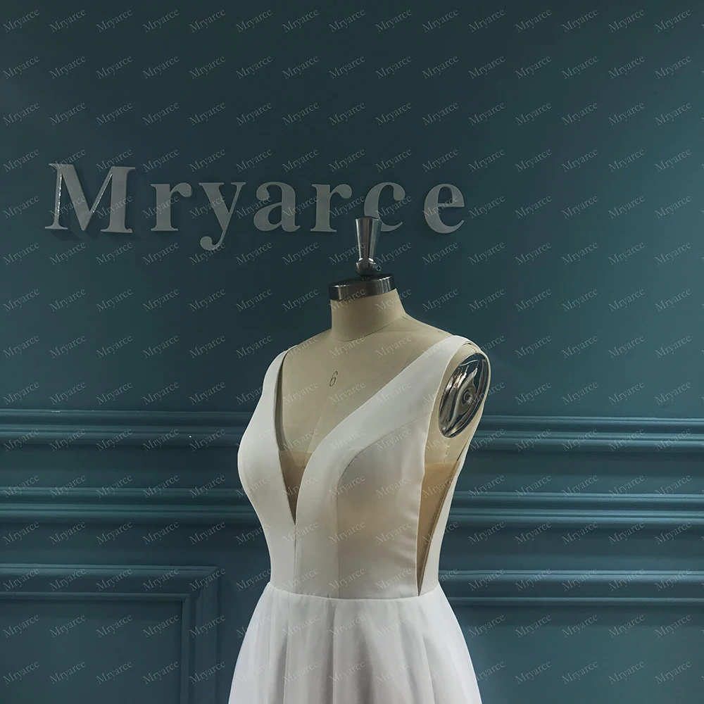 Mryarce Elegant Embroidery Lace Floral Sleeveless Spring Wedding Dress Bridal Gowns Vestido De Noivas 5