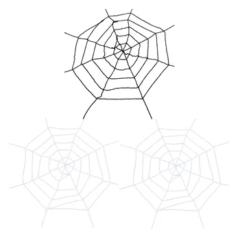 

3pcs Halloween Party Props Extra Large Spider Web Simulation Plush Spider Web