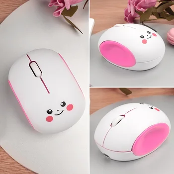 

Cute Cartoon Wireless Mouse USB Optical Computer Mini Mouse 1600DPI Steamed Bun Design for Laptop Computer VH99