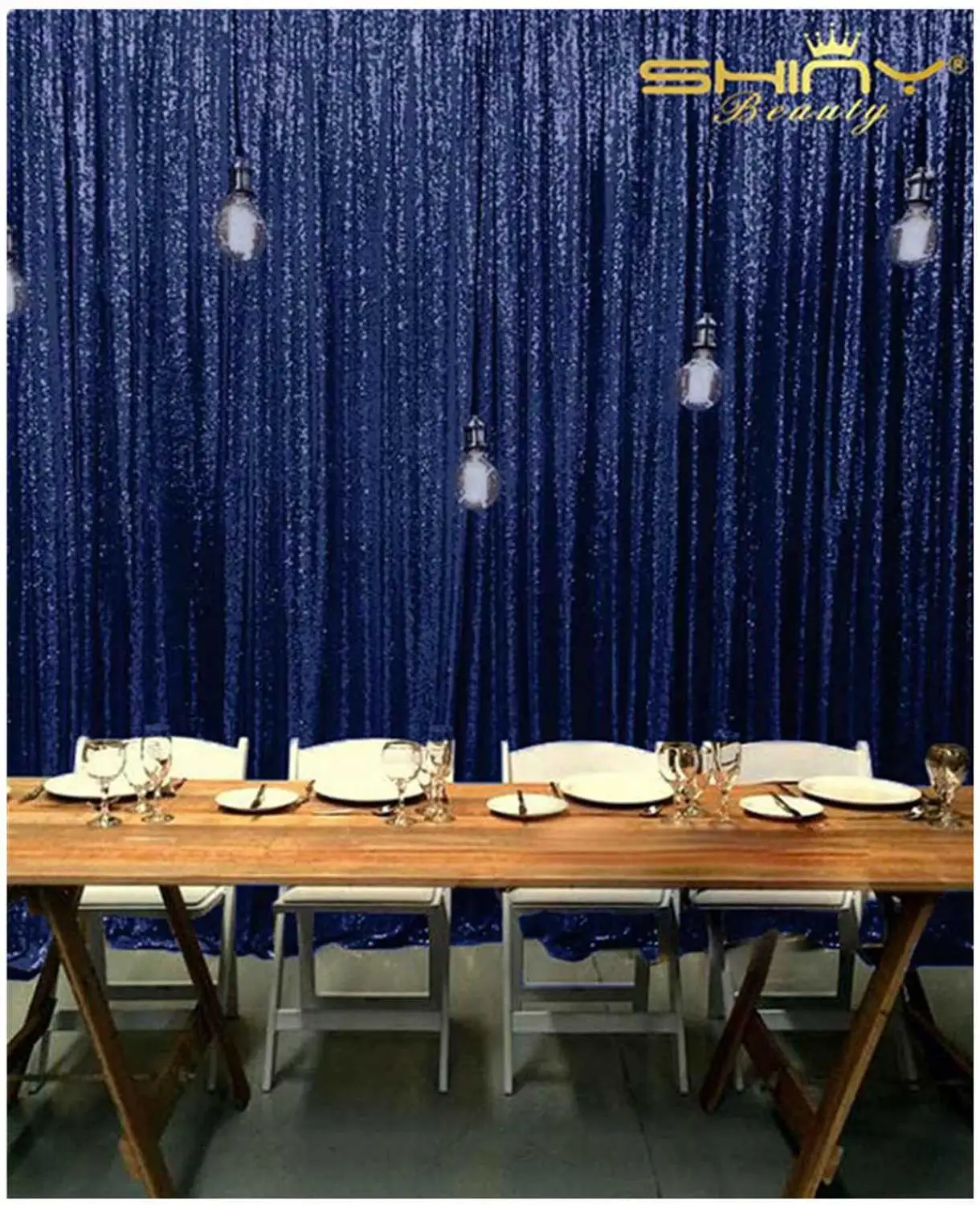 

Back Drop Curtains Navy Blue 2FTx10FT Photobooth Backdrop Home Decoration Accessories-M190921