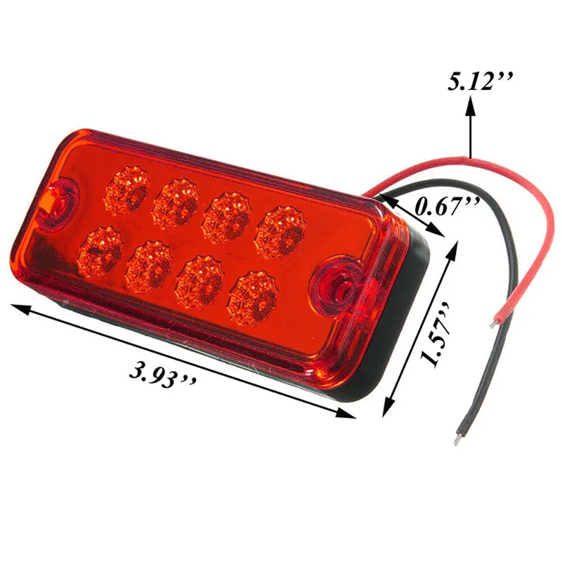 LED Marker Lights 1 piece 4" 8LED Trailer Side Marker Turn Light Lamp Truck