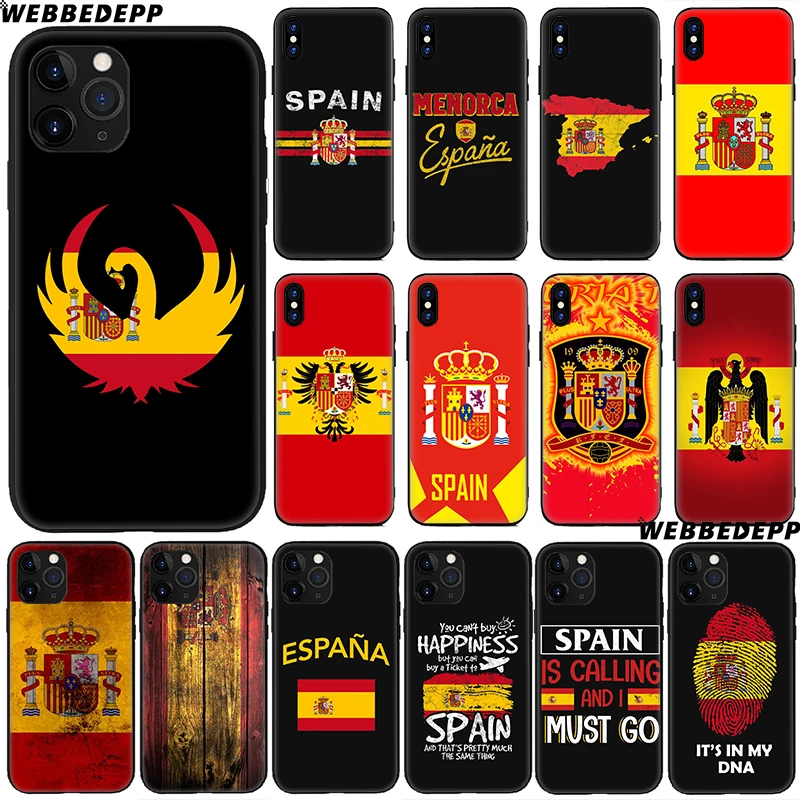 Spain Flag Spanish Soft Silicone Case for Apple iPhone 11 Pro Xr Xs Max X or 10 8 7 6 6S Plus 5 5S SE TPU |