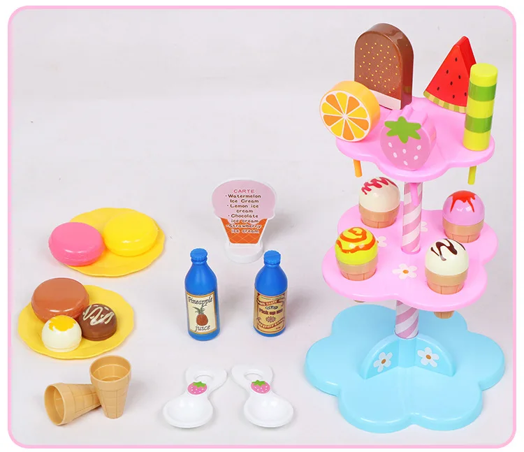 Крестообразная детская модель пластиковая конфетная стойка десерт, мороженое Набор для мороженого игровой дом обучающая игрушка