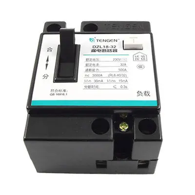

Electric DZL18-32 32A/230V AC 2 Pole Leakage Protection Circuit Breaker