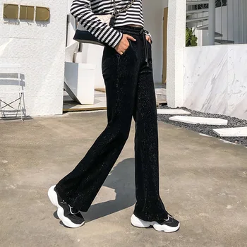 

Casual Fashion Women Wide Leg Pants Solid High Waist Palazzo Pants Full Length Loose Summer Trousers
