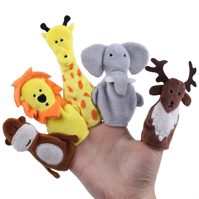 Baby Puppets Toy Animal Finger Doll Soothing Plush Toy Cartoon Prop Party Favor Dress Up Accessory 1