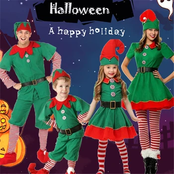 

2019 Halloween Cosplay Costumes For Kids Christmas Family Matching Clothes Thanksgiving Family Look Christmas Elf