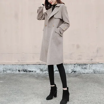

Factory direct plus size office lady designer women's spring long windbreaker jacket 2020 Slim full sleeve European windbreaker