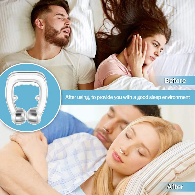 1/2/4PCS Mini Magnetic Anti Snoring Nasal Dilator Stop Snore Silicone Nose Clip Device Sleep Noise Guard Sleeping Dropshopping