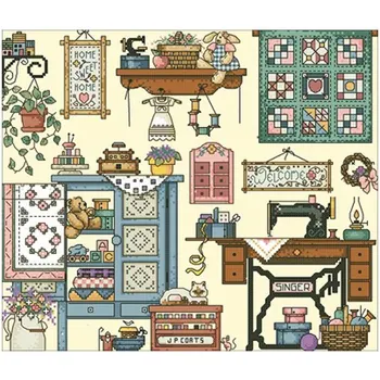 

Sewing machine objects patterns Counted Cross Stitch 11CT 14CT DIY Chinese Cross Stitch Kits Embroidery Needlework Sets