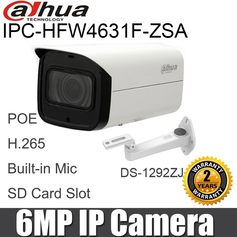 Оригинальная IPC-HFW4631F-ZSA 6MP ip-камера 2,7-13,5 мм моторизированный объектив H.265 Встроенный микрофон слот для sd-карты цилиндрическая камера безопасности