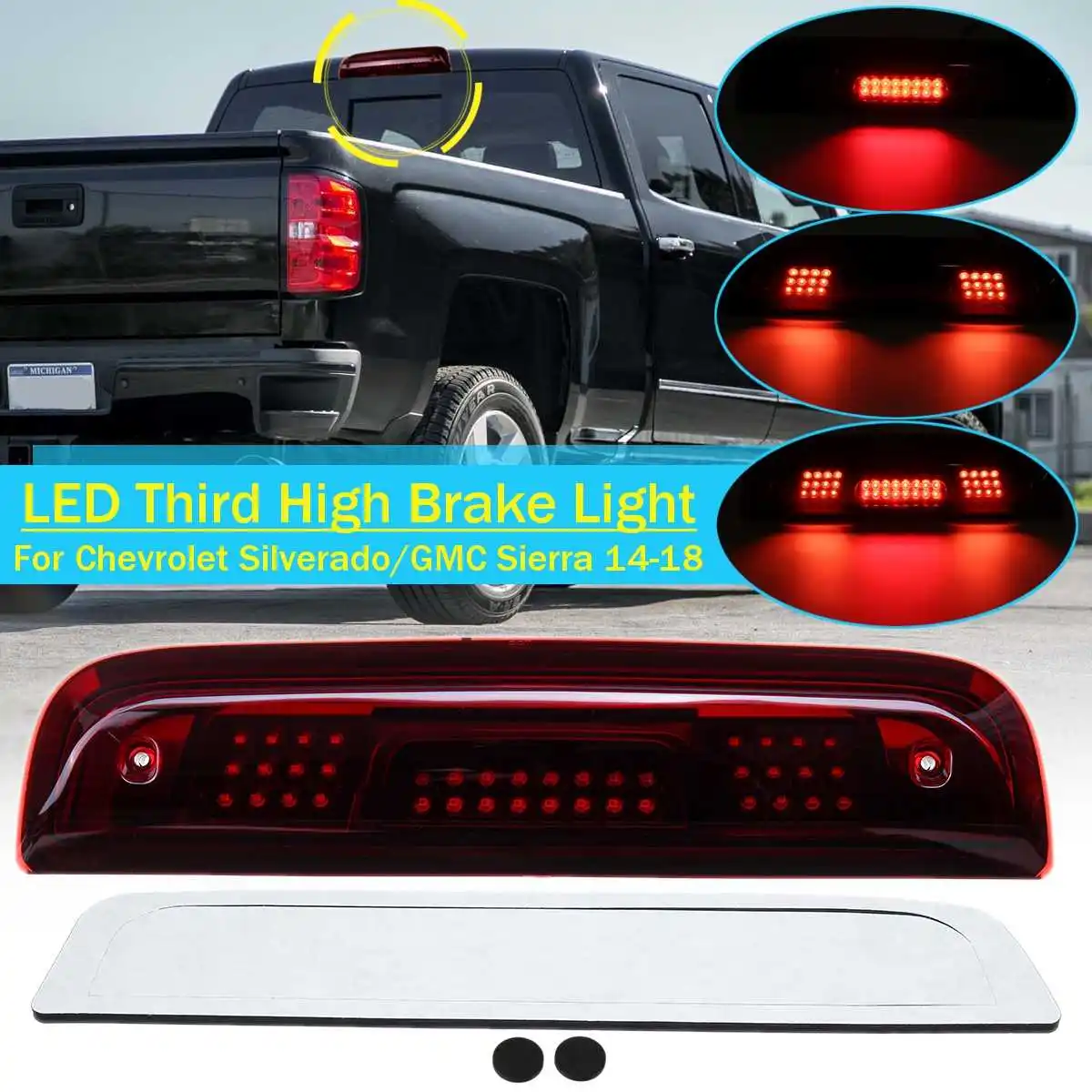 red lens Автомобильный 16 светодиодный тормозной светильник с высоким креплением для CHEVROLET SILVERADO 1500 2500 HD 3500 GMC SIERRA 1500 автомобильные лампы - Испускаемый цвет: red lens