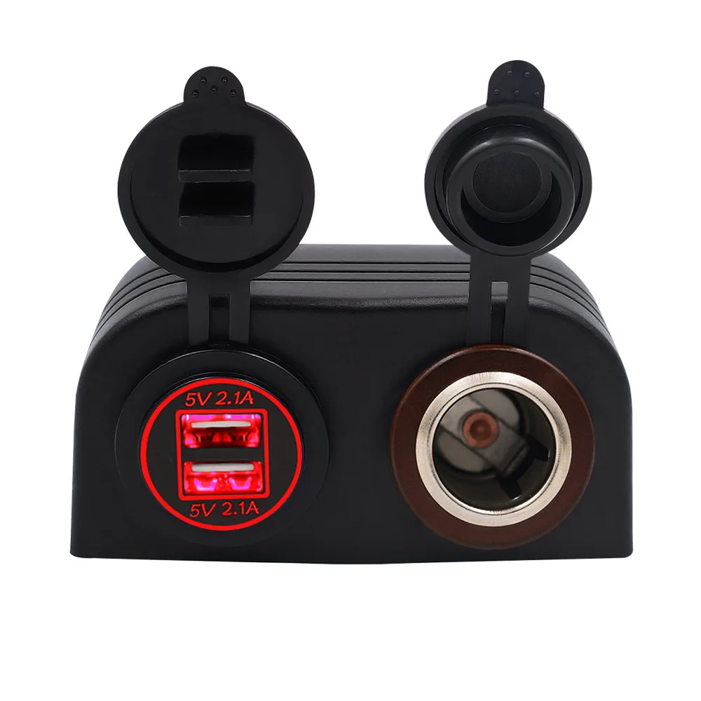 Красный 5v 4.2a Dual USB зарядное устройство прикуриватель адаптер комбинированная панель для мотоцикла Авто Грузовик Atv Лодка 12 v-24 v# Ger - Название цвета: Красный