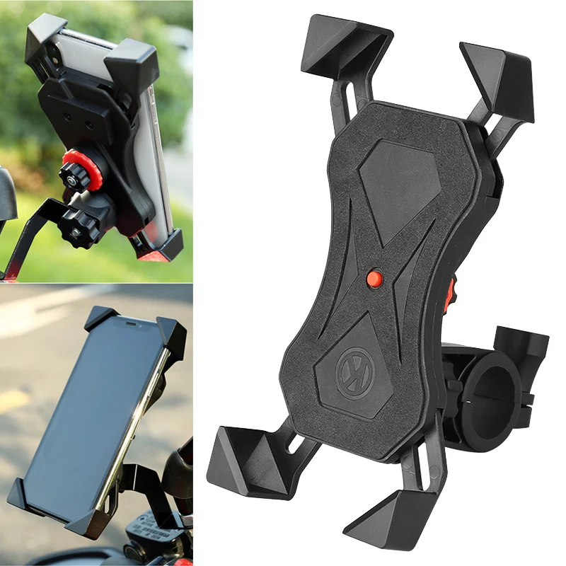 

Newly Bicycle Motorcycle Cell Phone Holder Charger One Key Auto Lock Mount for 3.5-7in Mobile Phones