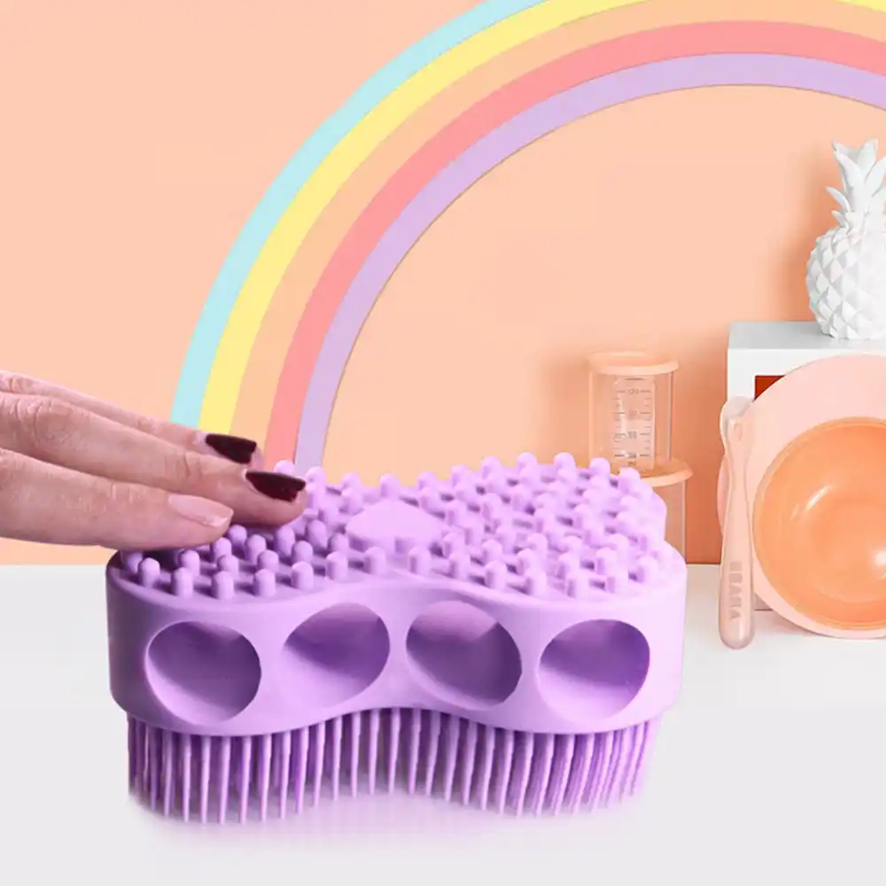 2pcs Soft Silicone Body Brush Massage Scrub Bath Brush For Baby Shower Washing Exfoliating Gloves Foot Scrubber Esponja De Banho