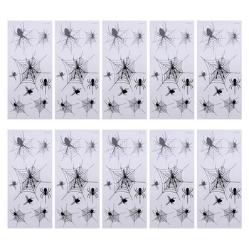 

10pcs Creative Tattoo Decal Tattoo Sticker Temporary Stickers Spider Tattoo Stickers for Decoration Halloween