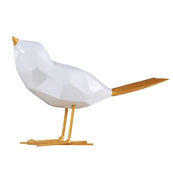 

Nordic INS Golden Tail Bird Figurine Geometric Origami Sparrow Resin Ornaments Home Desktop Soft Decoration Birthday Gift