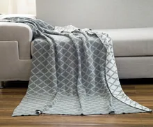 Geometric Pattern Knitted Blanket, Sofa, Car Blanket, Blanket, Photography Props, Double-sided Available