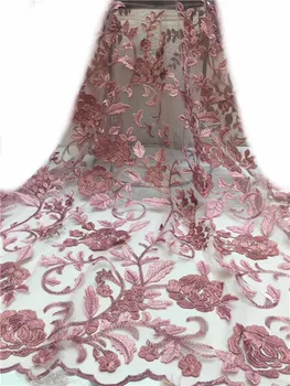 

African Lace Fabric 2019 High Quality Lace Material French Lace Fabric Nigerian Tulle Mesh Lace Fabrics for women dress