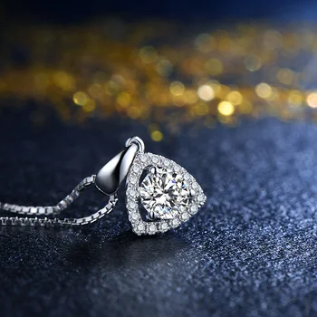 

0.10ct/center stone+0.15ct/side stone Handmade 18K Gold Natural Diamond Pendant Necklace for Women Wedding - Free DHL Shipping
