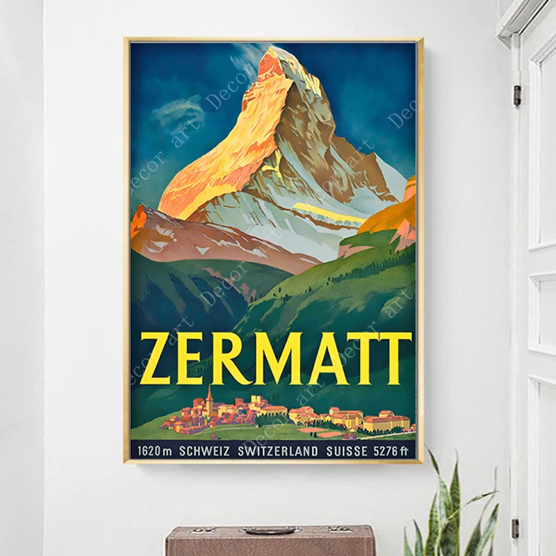 Катание на лыжах в Zermatt Швейцария катание винтажный Ретро путешествия