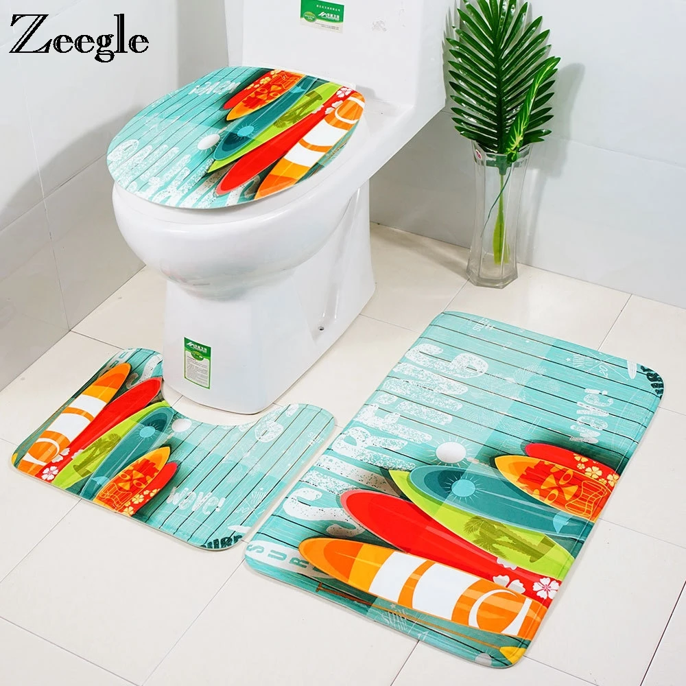 Zeegle коврики для ванной комнаты, коврик для пола, впитывающая крышка для унитаза, набор ковров для ванной комнаты, нескользящий коврик для ванной комнаты, коврик для душевой комнаты
