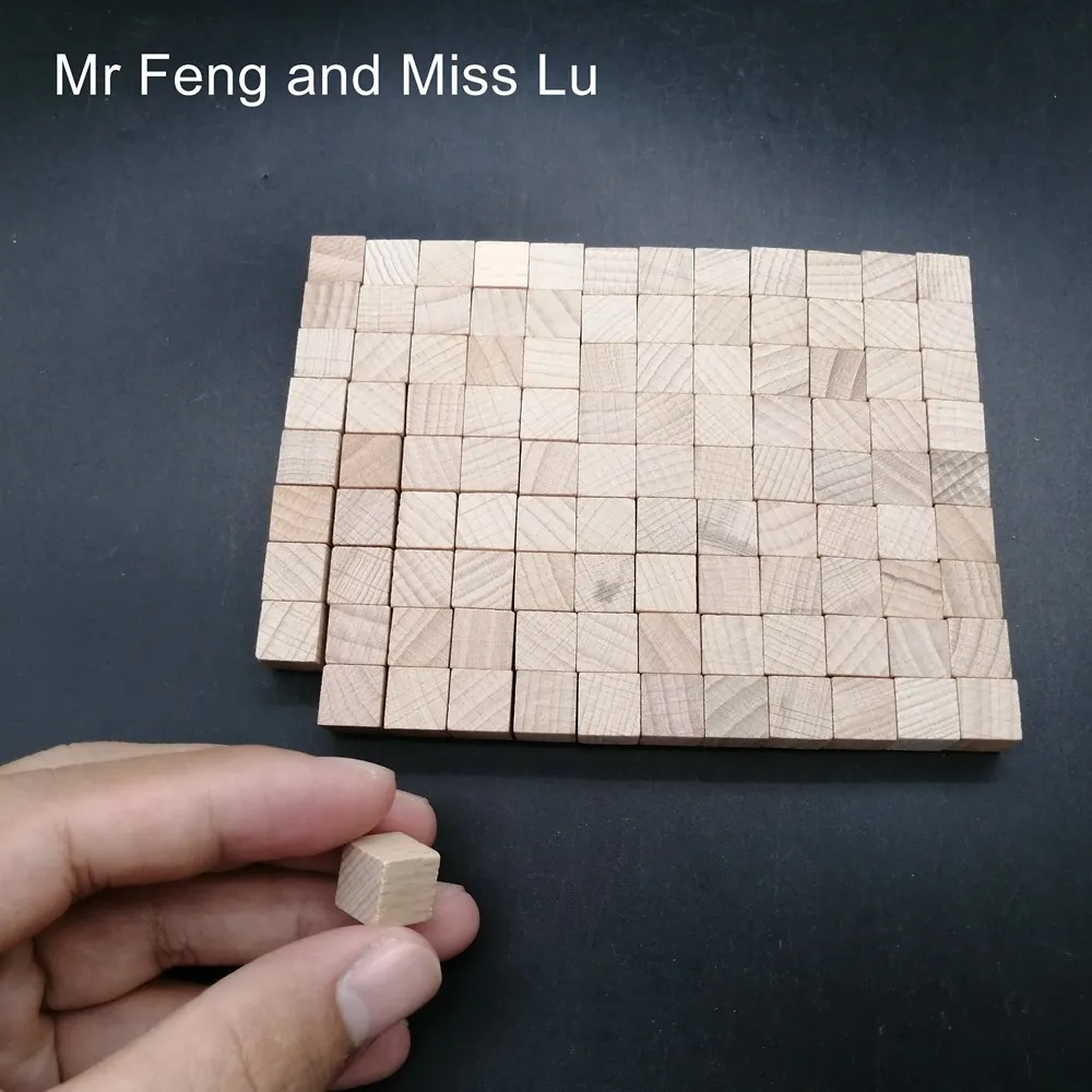 Customization Puzzle Wooden Cube 9*12 pcs 10 mm Geometric Shape Toy Kid