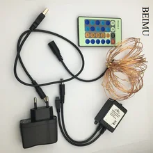 Светодиодный светильник-гирлянда с серебряной проволокой, теплая белая Гирлянда, украшение для дома, Рождества, свадьбы, вечеринки, питание от батареи, тесто, USB, 10 м