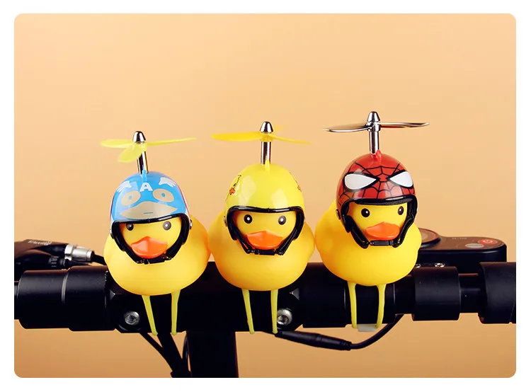 WorthWhile Bicycle Duck Bell with Light Broken Wind Small Yellow Duck Bike Motor Helmet Riding Cycling Accessories