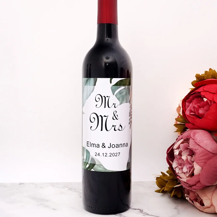 20pcs Custom Personalized Forest Style Wedding Wine Labels Ceremony Bottle Labels Stickers Valentine's Day Diy Party Decor - Party & Holiday Diy ...