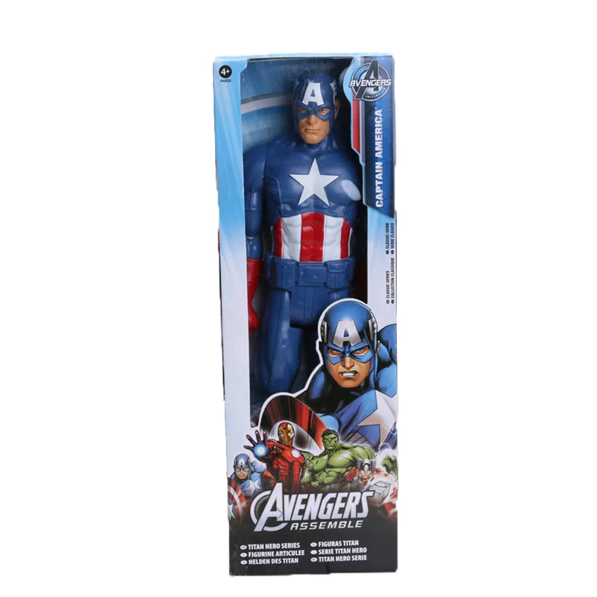 1" 30 см Marvel Мстители черный костюм Человек-паук фигурка игрушка Человек-паук Коллекционная модель игрушки Железный человек Тор - Цвет: Captain in box
